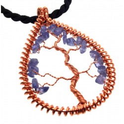 Tanzanite Gemstone Copper Tree of Life Pendant 06